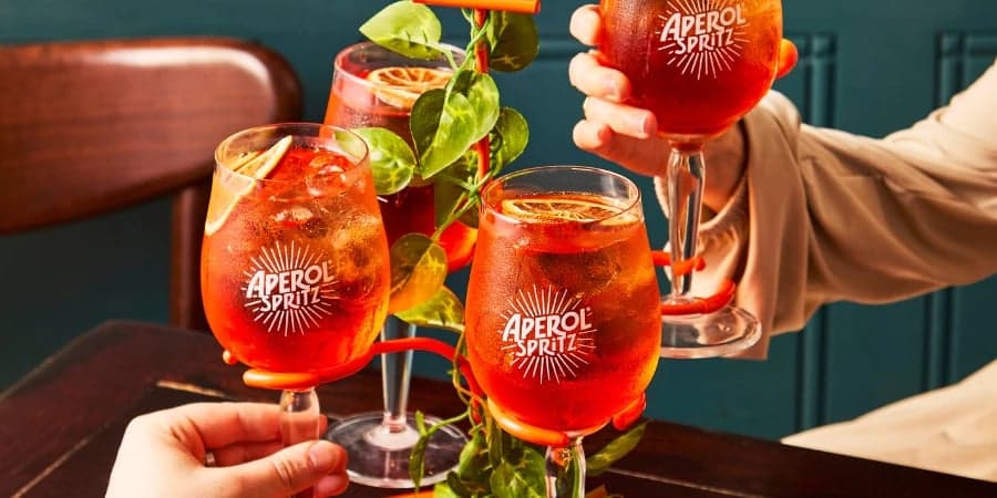 Aperol Spritz and an Espresso Martini