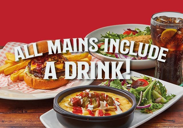 All mains include a drink at Great Local Pubs