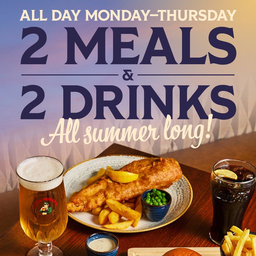 2 Meals & 2 Drinks Offer