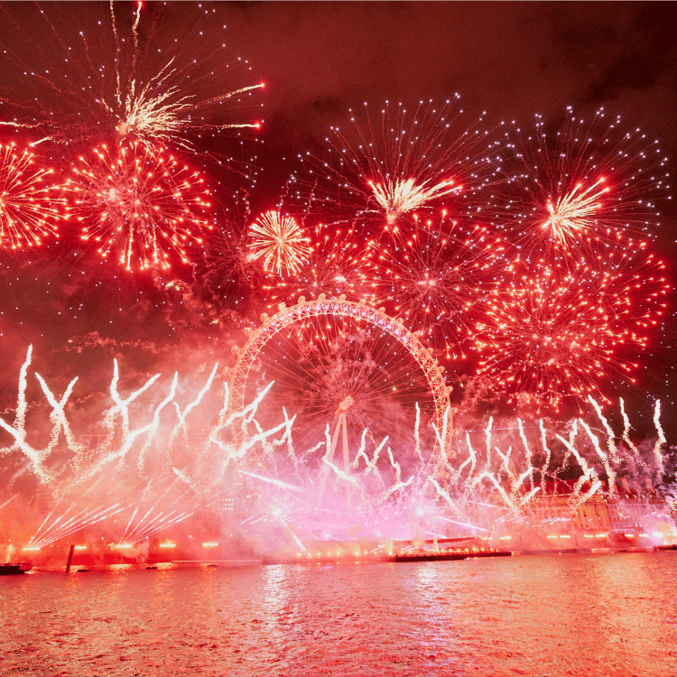 Fireworks in your local area for New Year's Eve