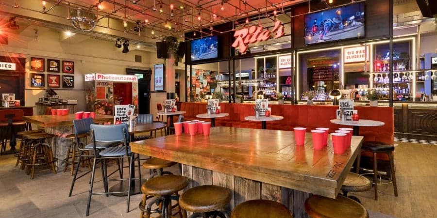 Beer pong at Rita's