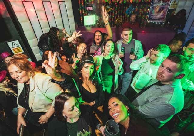 Group enjoying a club night at Retro Bars