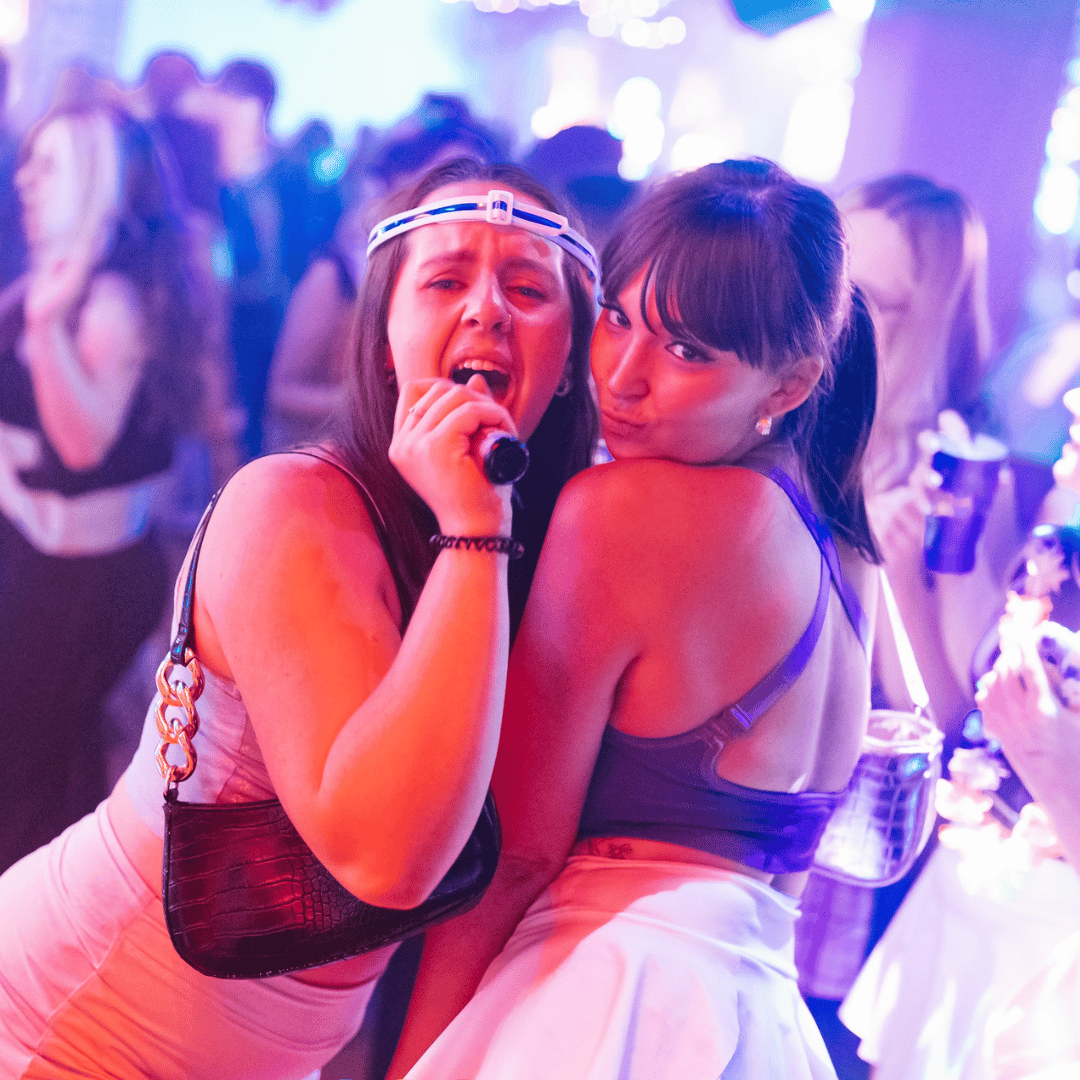 Two girls at Retro Bars