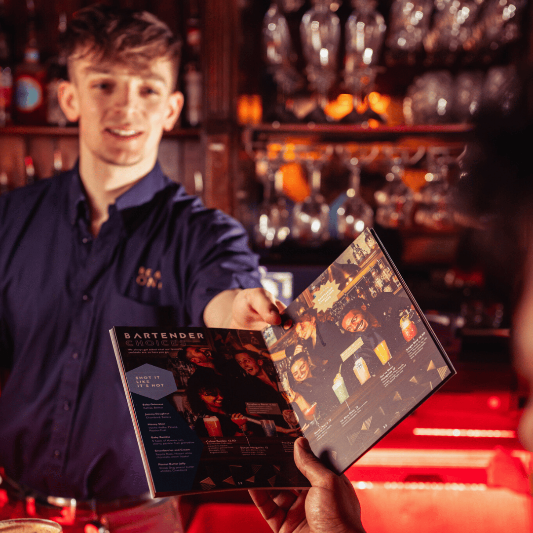 Cocktail menu at Be At One