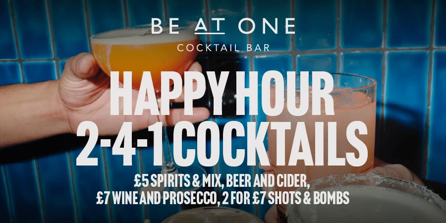 Happy Hour 2-4-1 cocktails