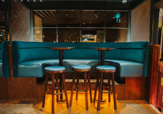 Booth seating at Be At One