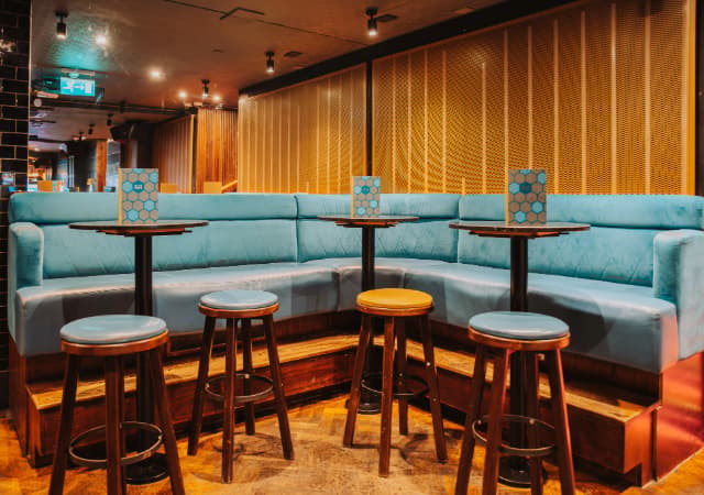 Booth seating at Be At One