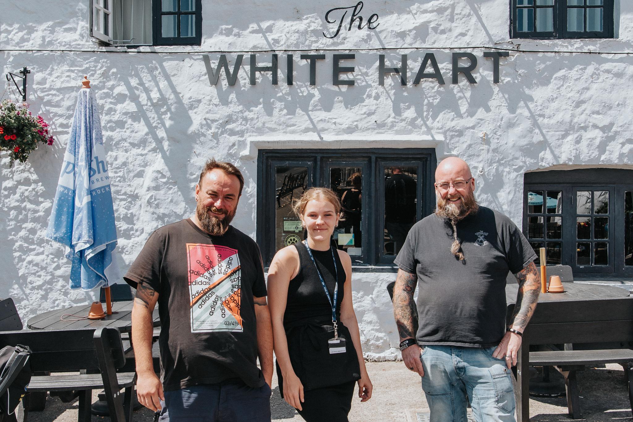 Photo of people outside a pub