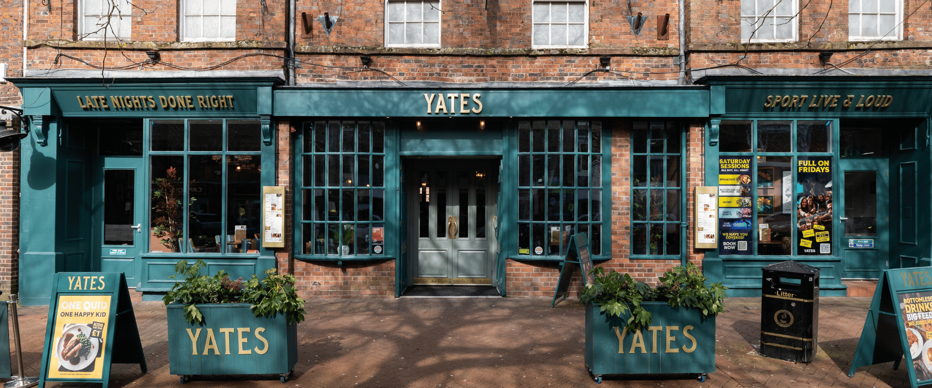 Exterior of Yates Newcastle Under Lyme
