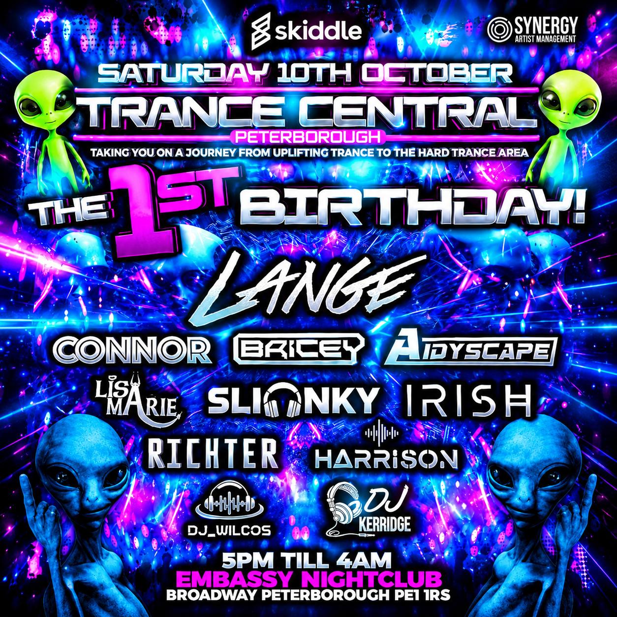 TRANCE CENTRAL WITH SPECIAL GUEST DJ  LANGE