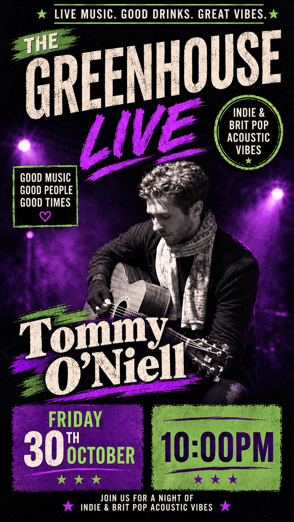 Live Music at The Greenhouse - Tommy O'Neil