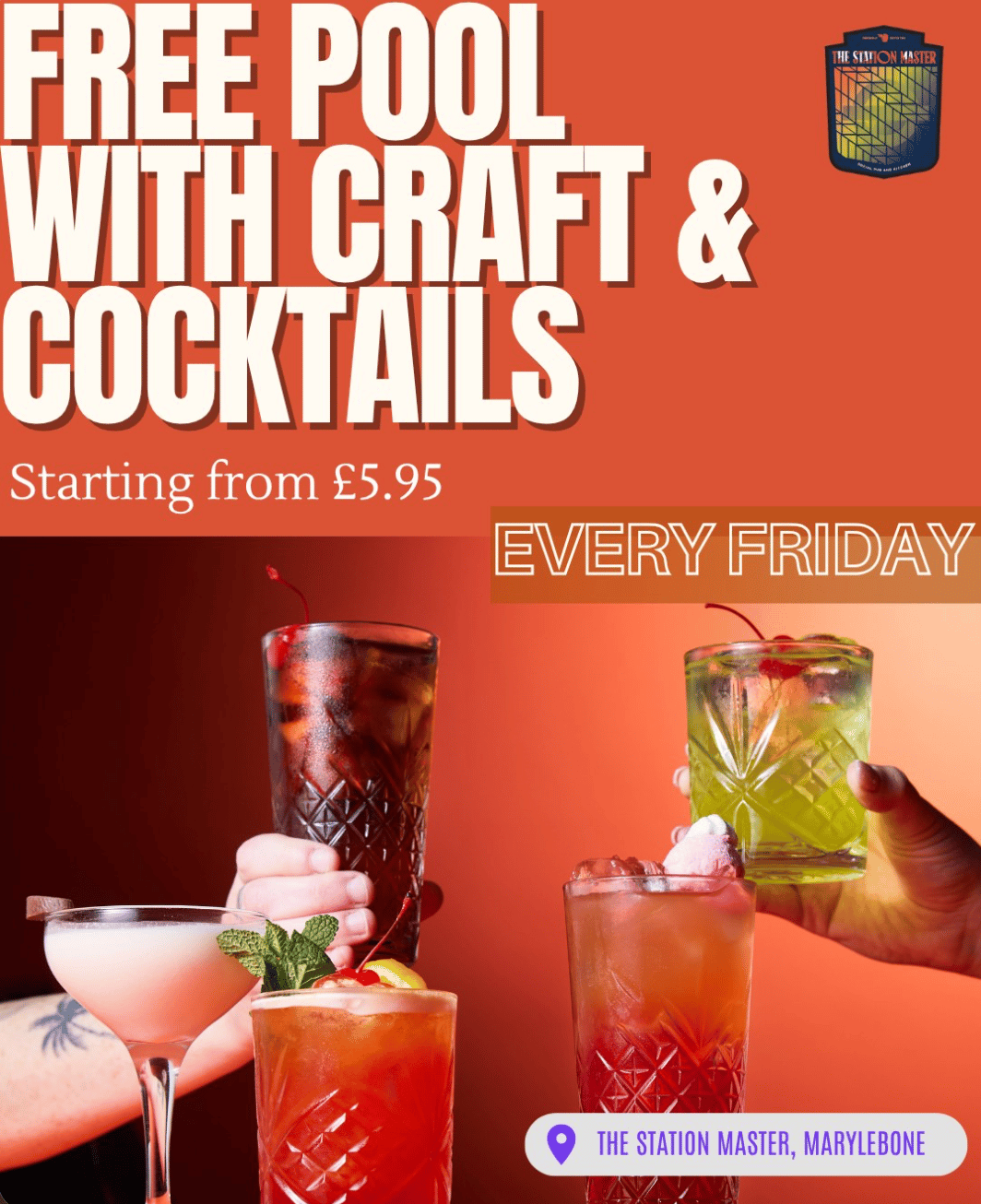 Free Pool with Craft & Cocktails