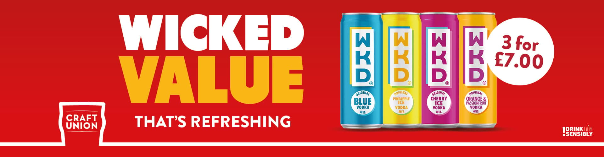3 for 7.00 WKD cans