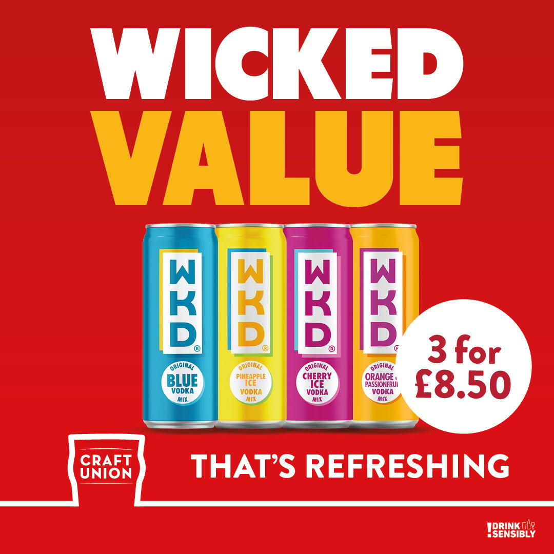 3 for 8.50 WKD cans