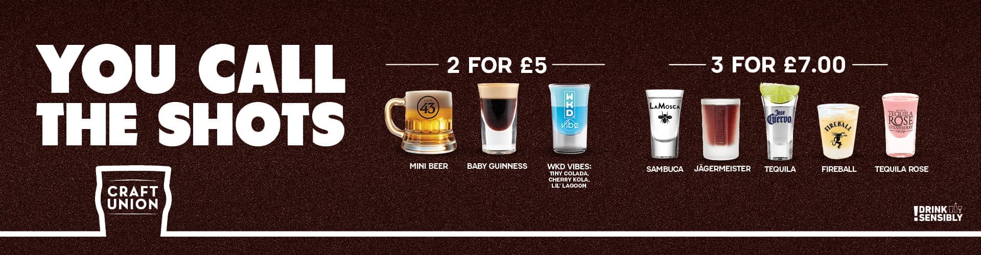3 for 7.00 shots and 2 for 5.00 layered shots