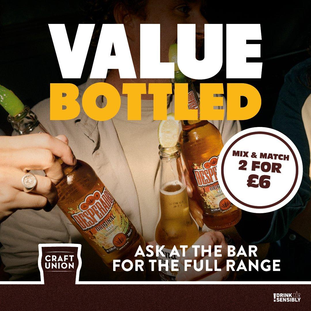 2 for 6.00 bottled lager