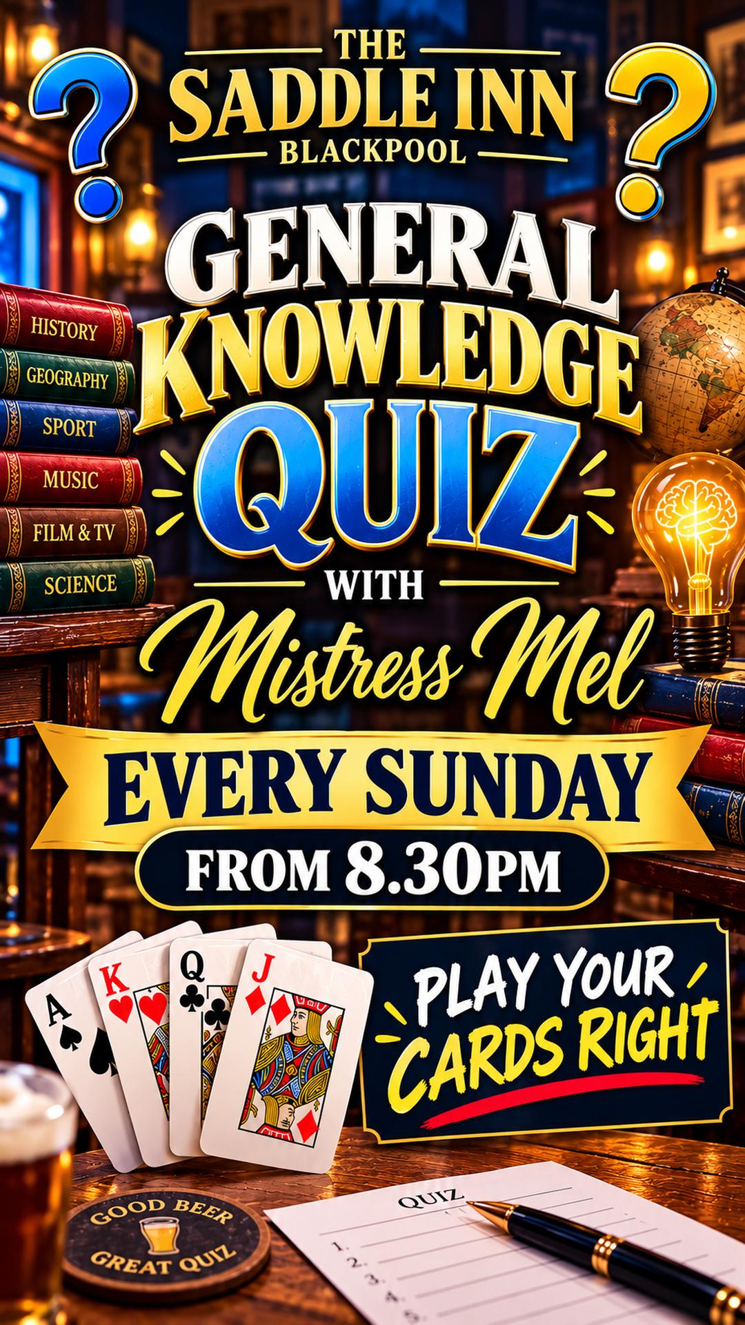 General Knowledge Quiz with Play your cards Right