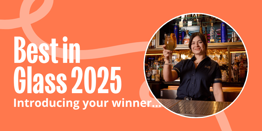 Image of Best in Glass winner, Lena along with text that reads: 'Best in Glass 2025. Be At One'