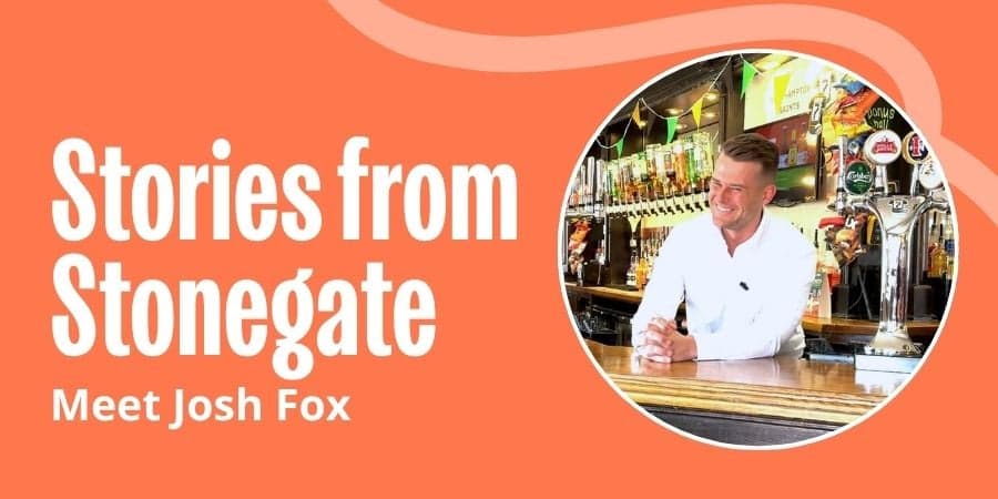 Image with text reading 'Stonegate Stories Meet Josh Fox'