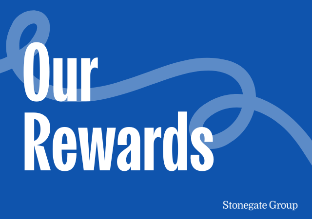 Rewards banner which includes 'Stonegate' and 'Bringing People Together' logos.