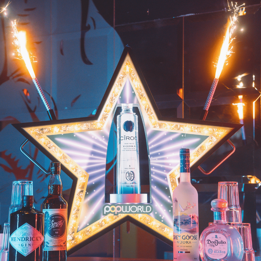 Popworld spirit bottle holder in the shape of a star