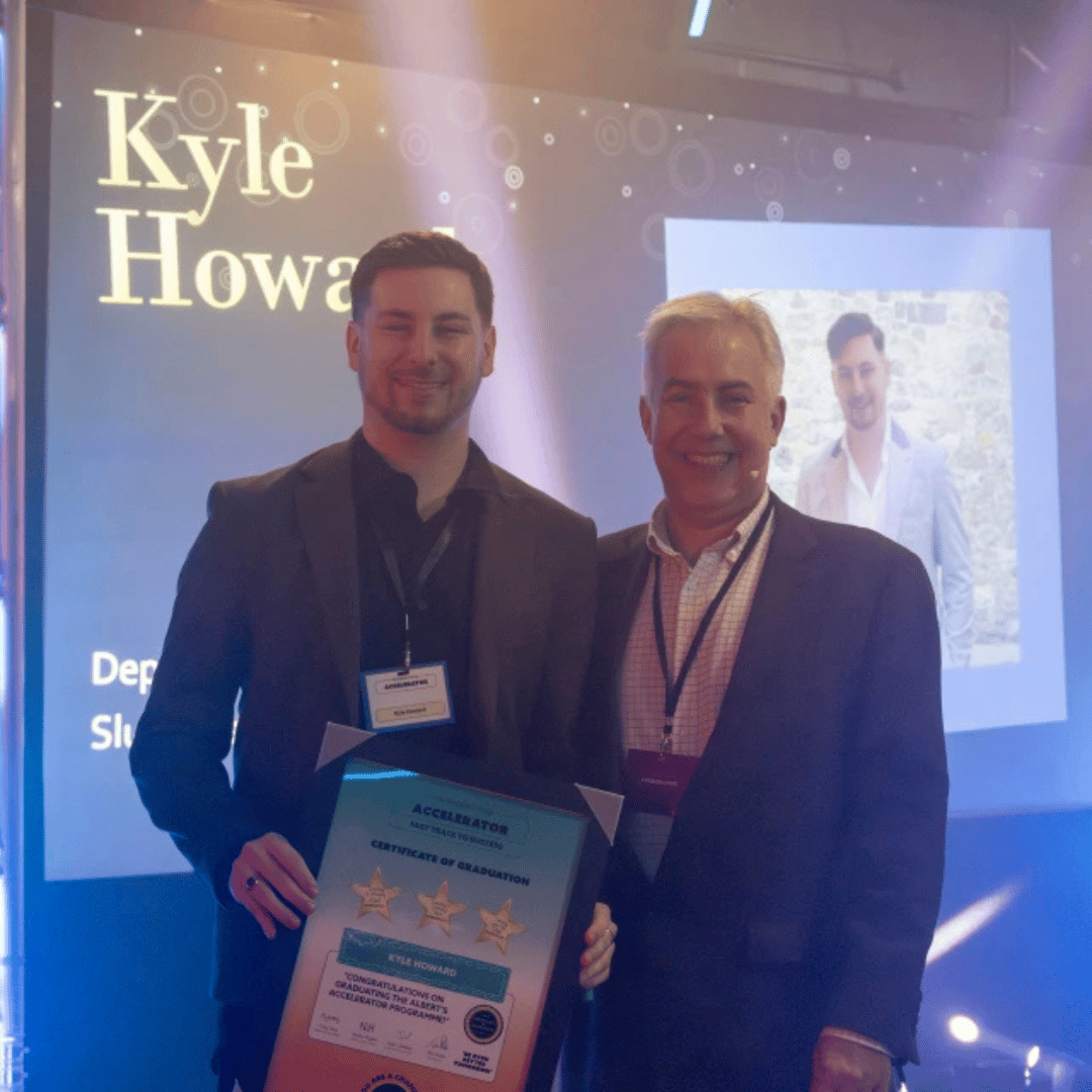 Kyle Howard presented with the award by Tim Painter, HR Director