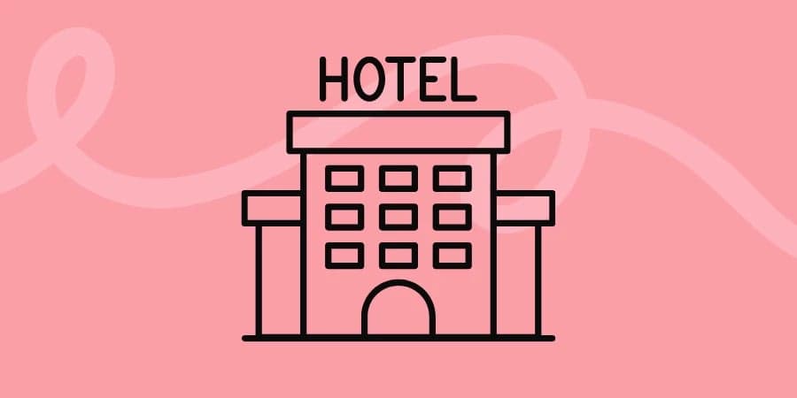 Icon showing a hotel.
