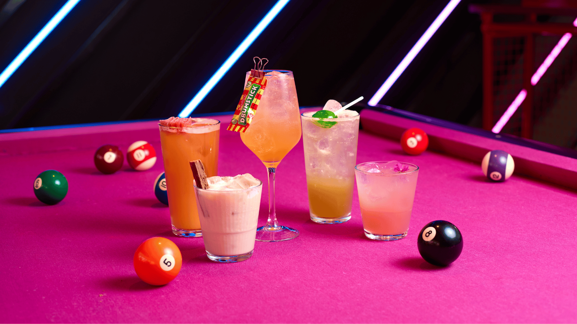 A selection of Cocktails at Playbox in Croydon