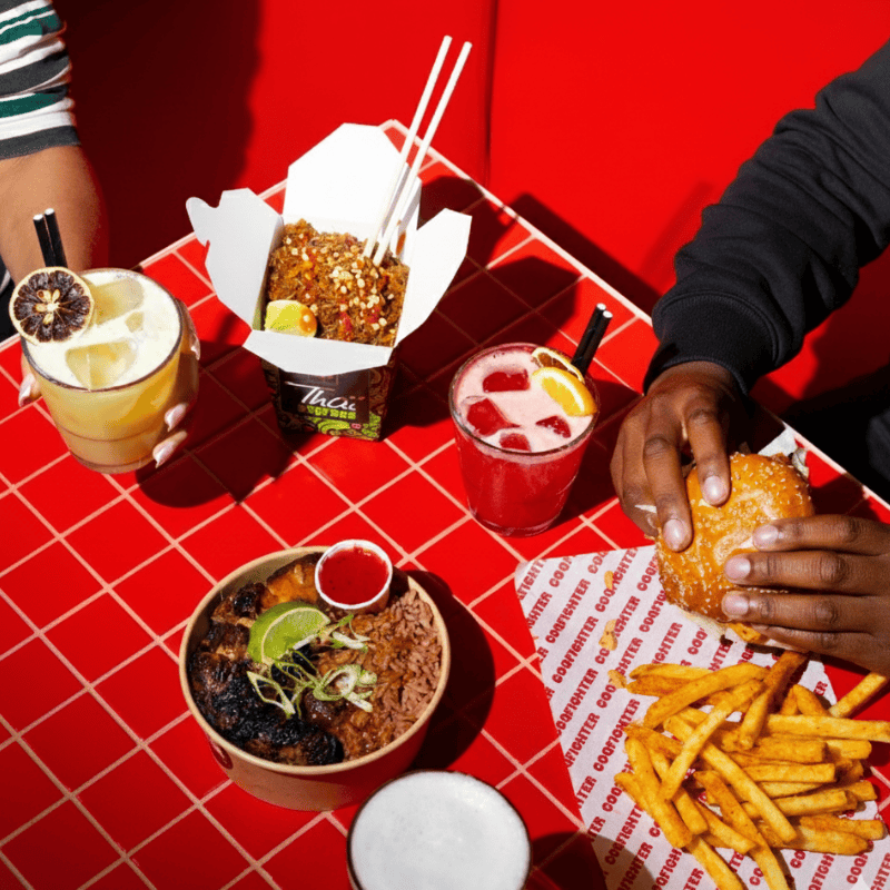 A selection of food at Playbox in Croydon