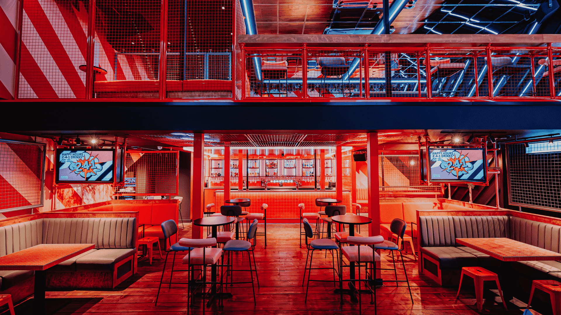 Bar and Booth area at Playbox in Croydon