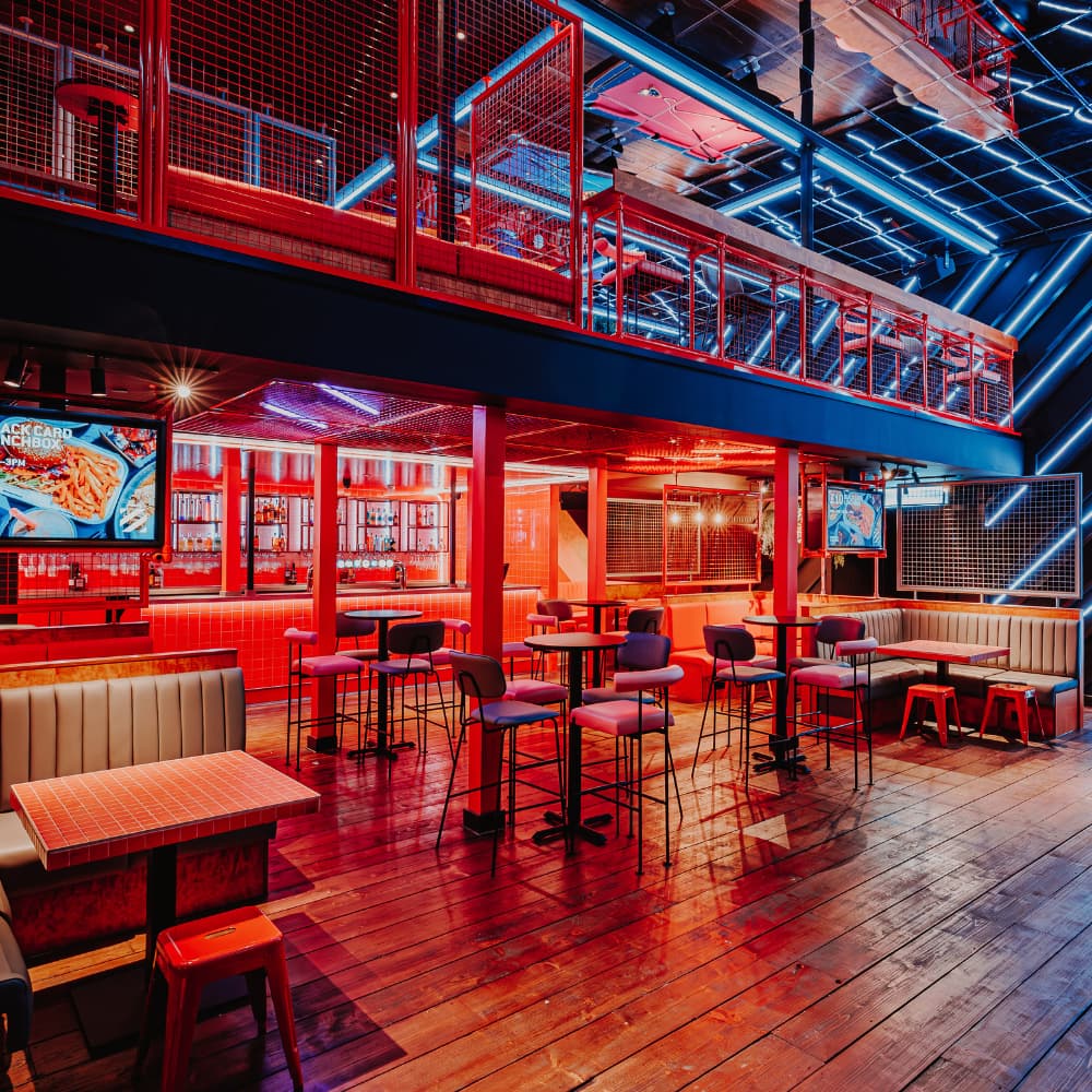 Bar and Booth area at Playbox in Croydon