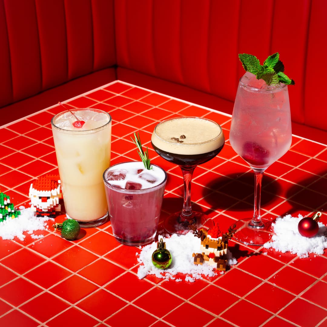 A selection of festive cocktails at Playbox in Croydon