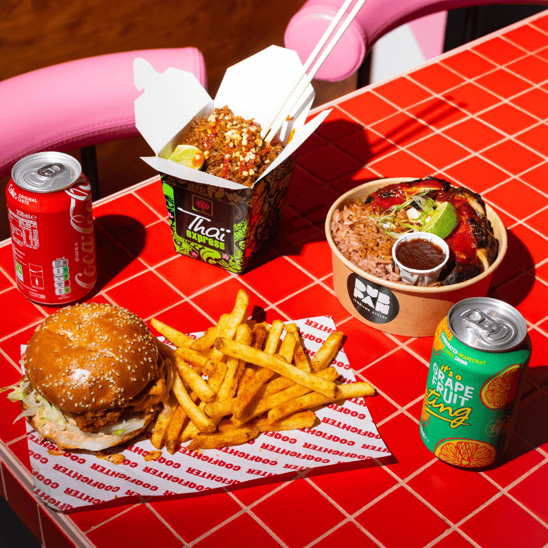 A selection of food at PLAYBOX in Croydon