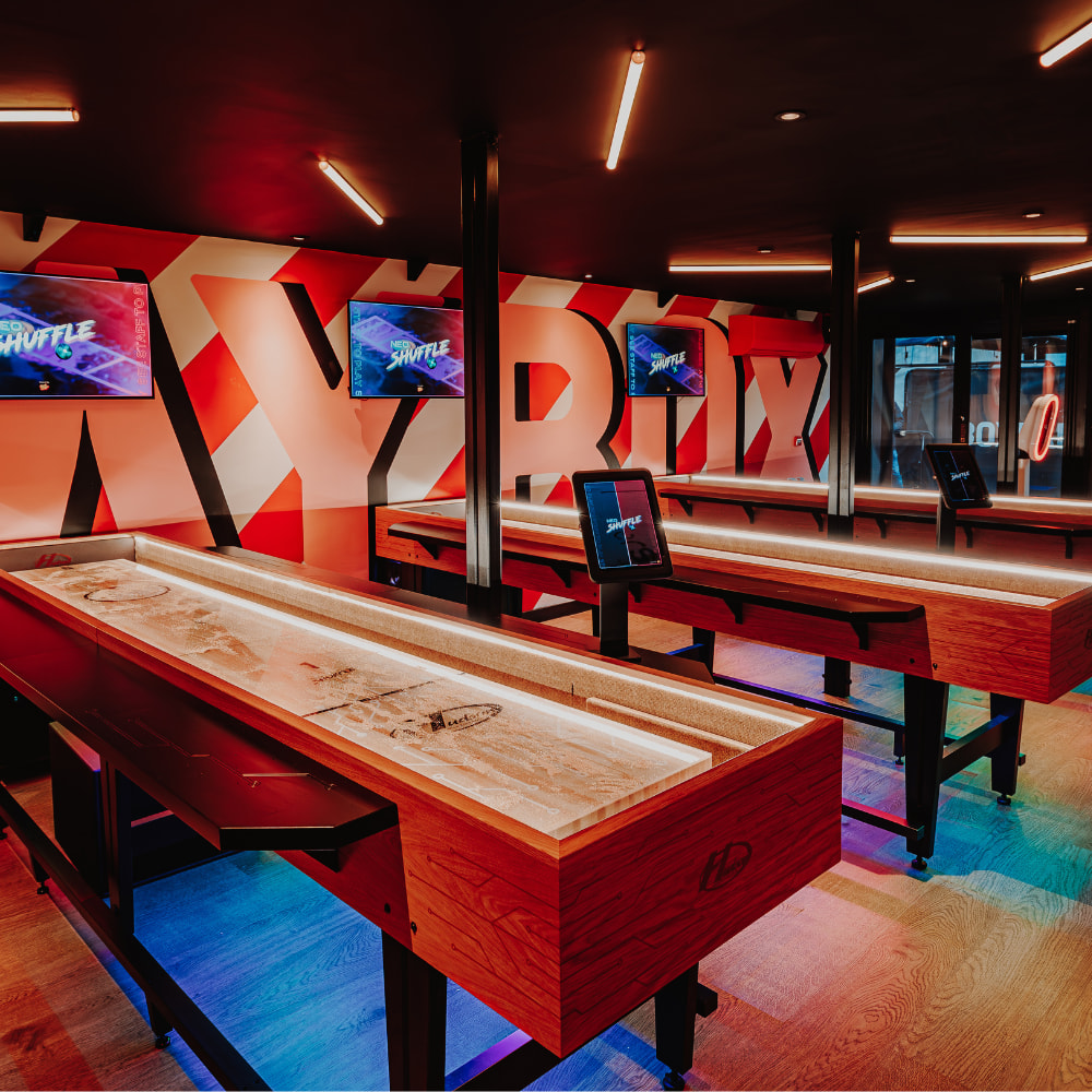 Digital Shuffleboard tables at PLAYBOX