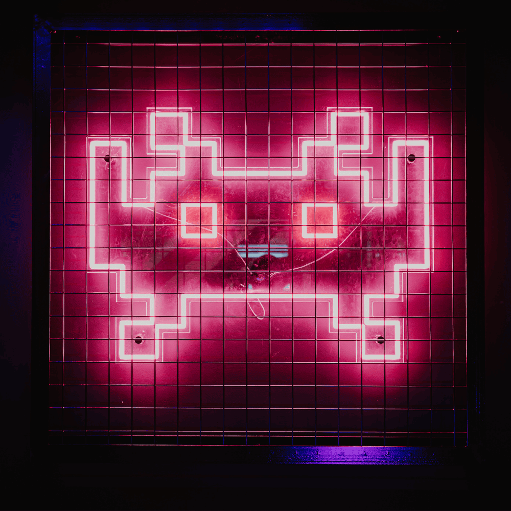 Neon Sign in the retro arcade at PLAYBOX in Croydon