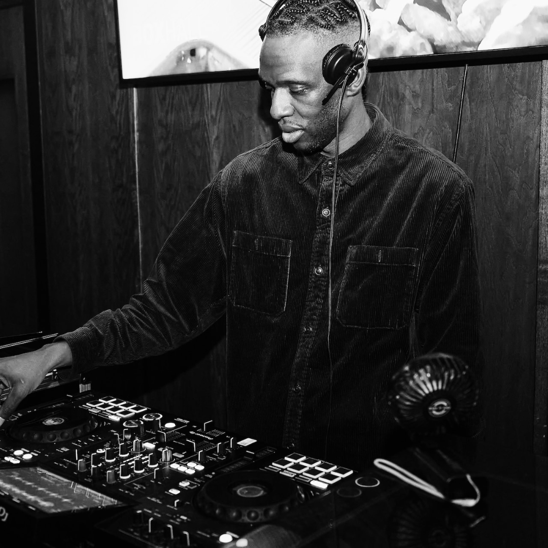 DJ on the decks at BOXHALL in Liverpool Street