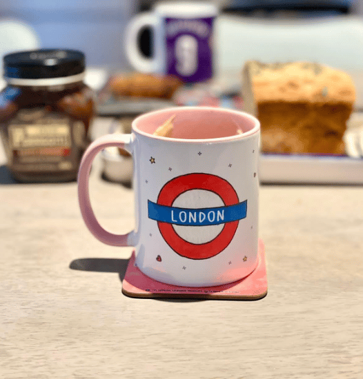 A London mug from London Souvenirs at Boxpark Camden Market