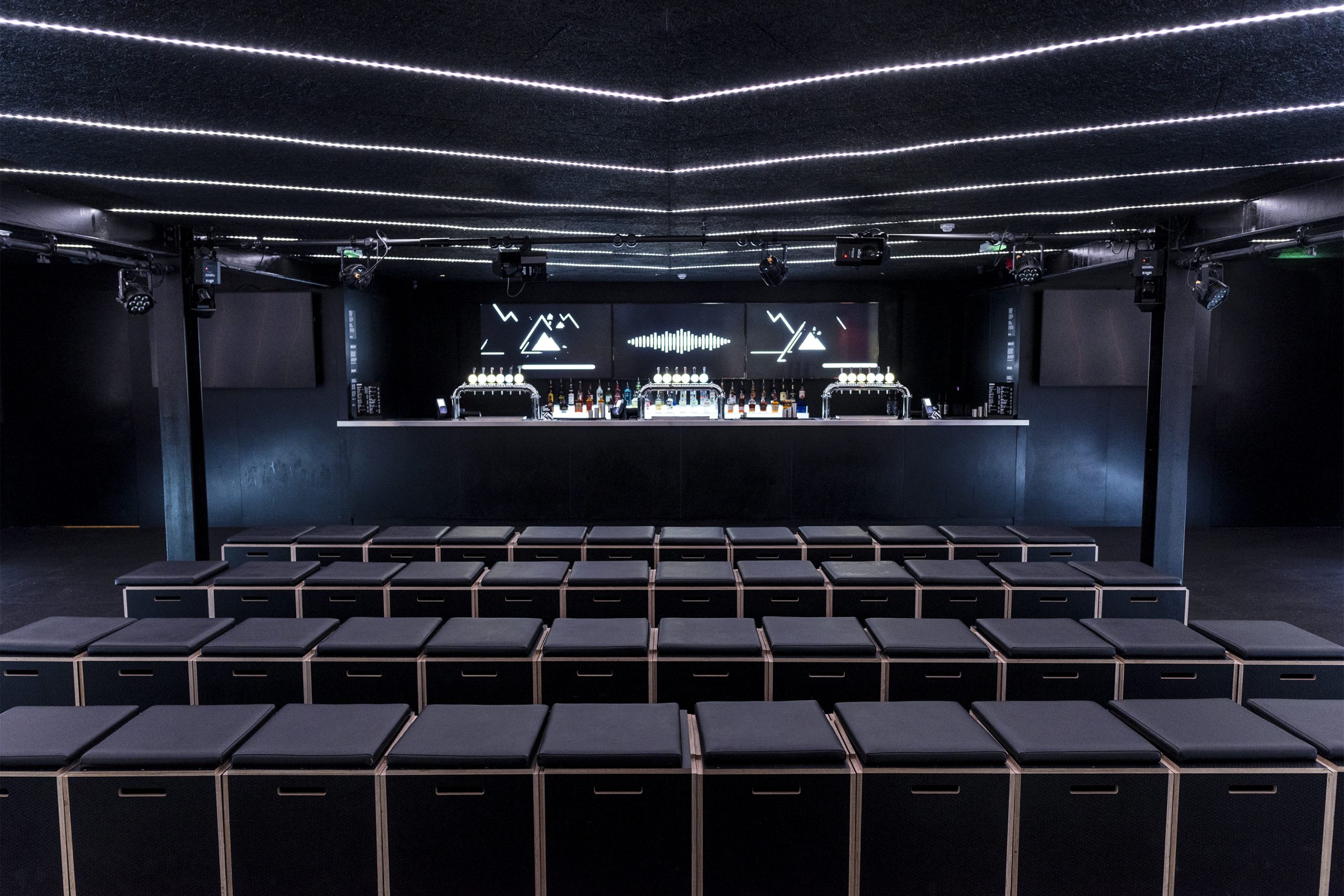 Meeting style set up at Boxpark