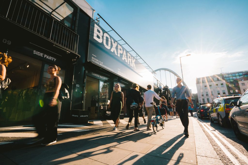 Exterior shot of BOXPARK Shoreditch