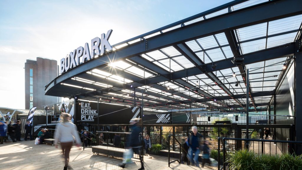 Exterior shot of BOXPARK Croydon