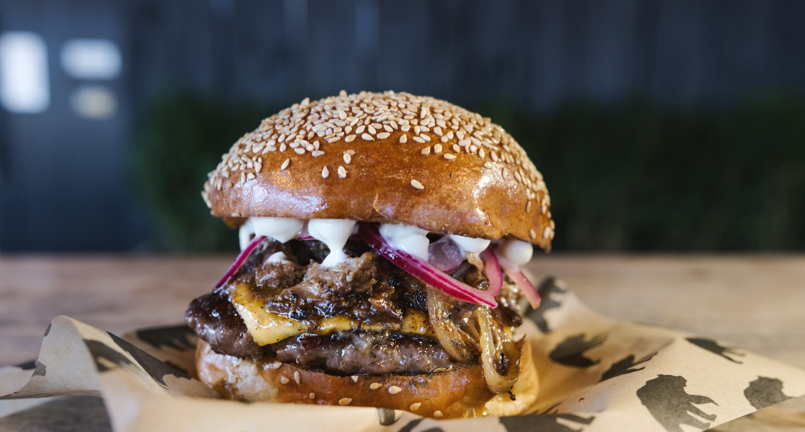 A burger from Black Bear Burger at BOXPARK Camden