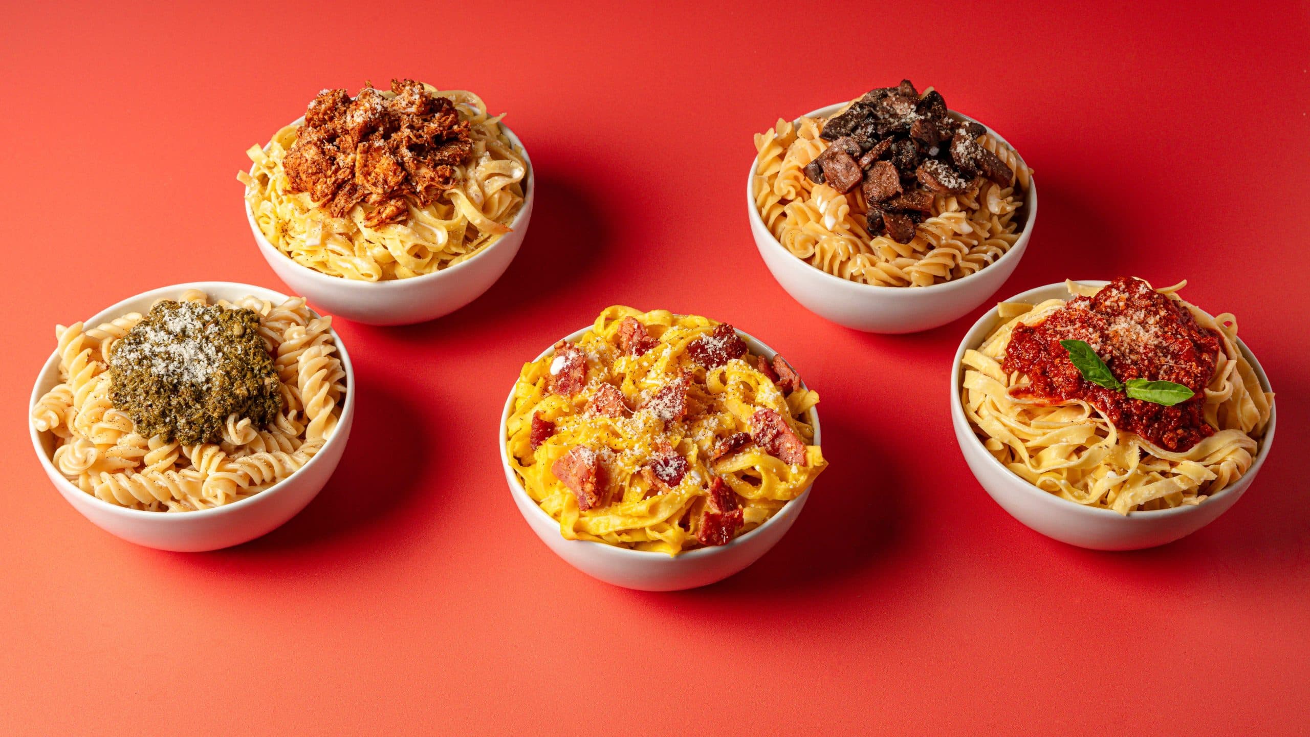 Pasta dishes from Pasta Ragazzi at BOXPARK Camden