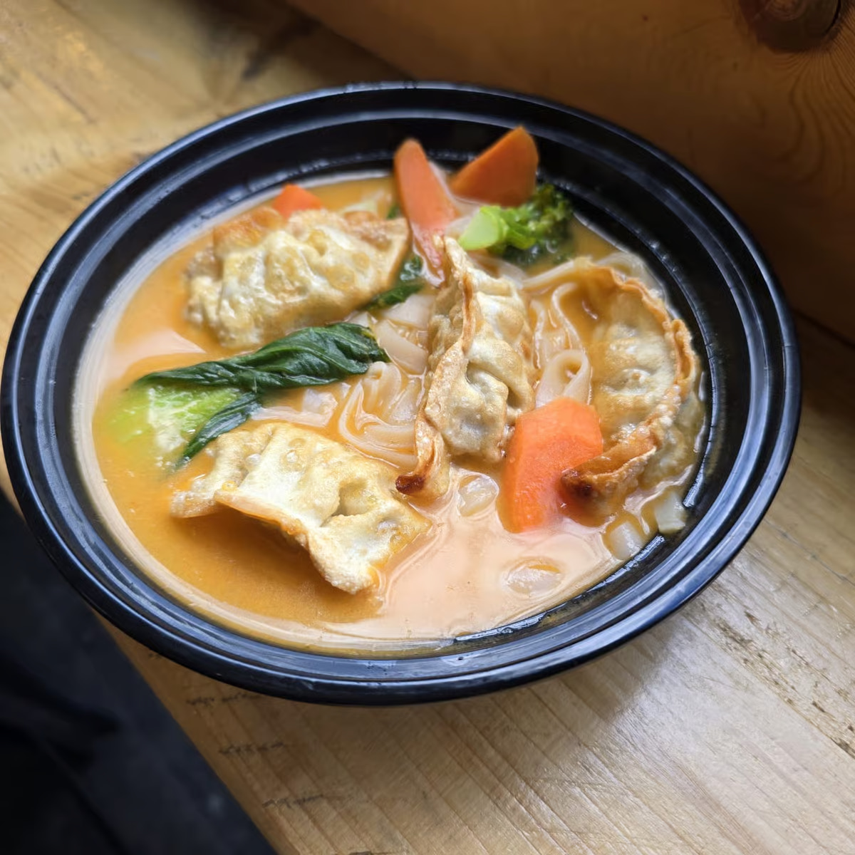 Dumpling Soup at Wok and Ladle in Boxpark Camden
