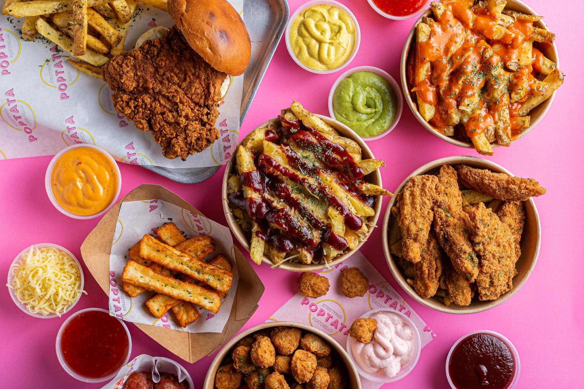 A selection of food from Poptata in Shoreditch