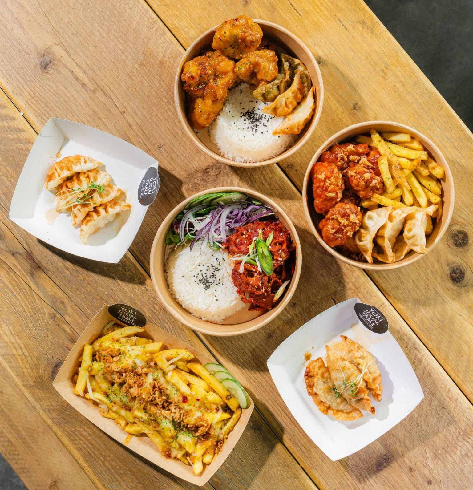 A selection of food from yoki Social Table in Liverpool