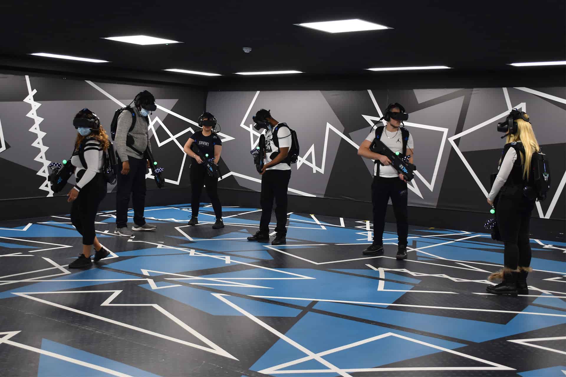 Guests playing MeetSpaceVR at BOXPARK Wembley