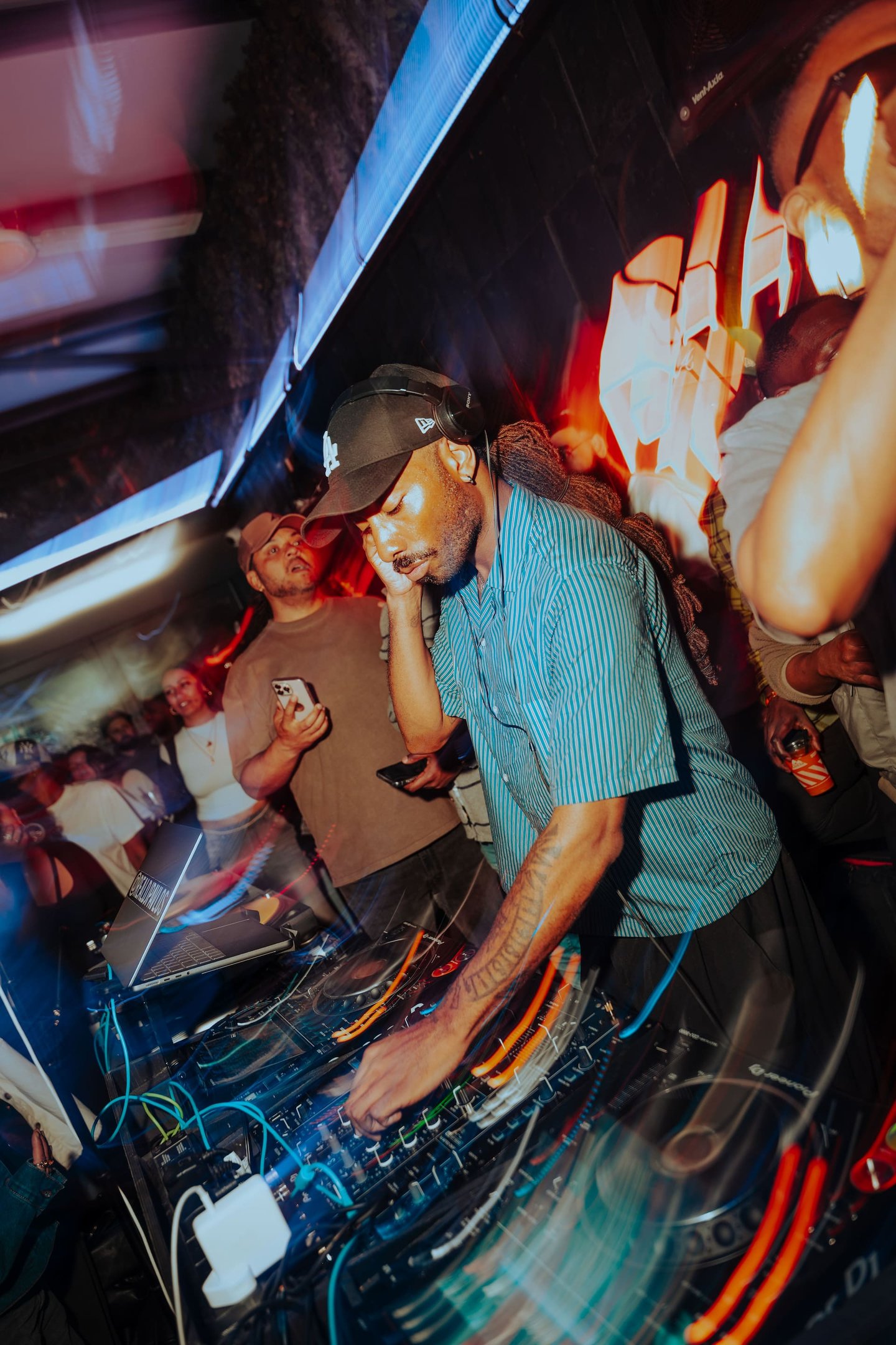 DJ playing at BOXPARK in Shoreditch