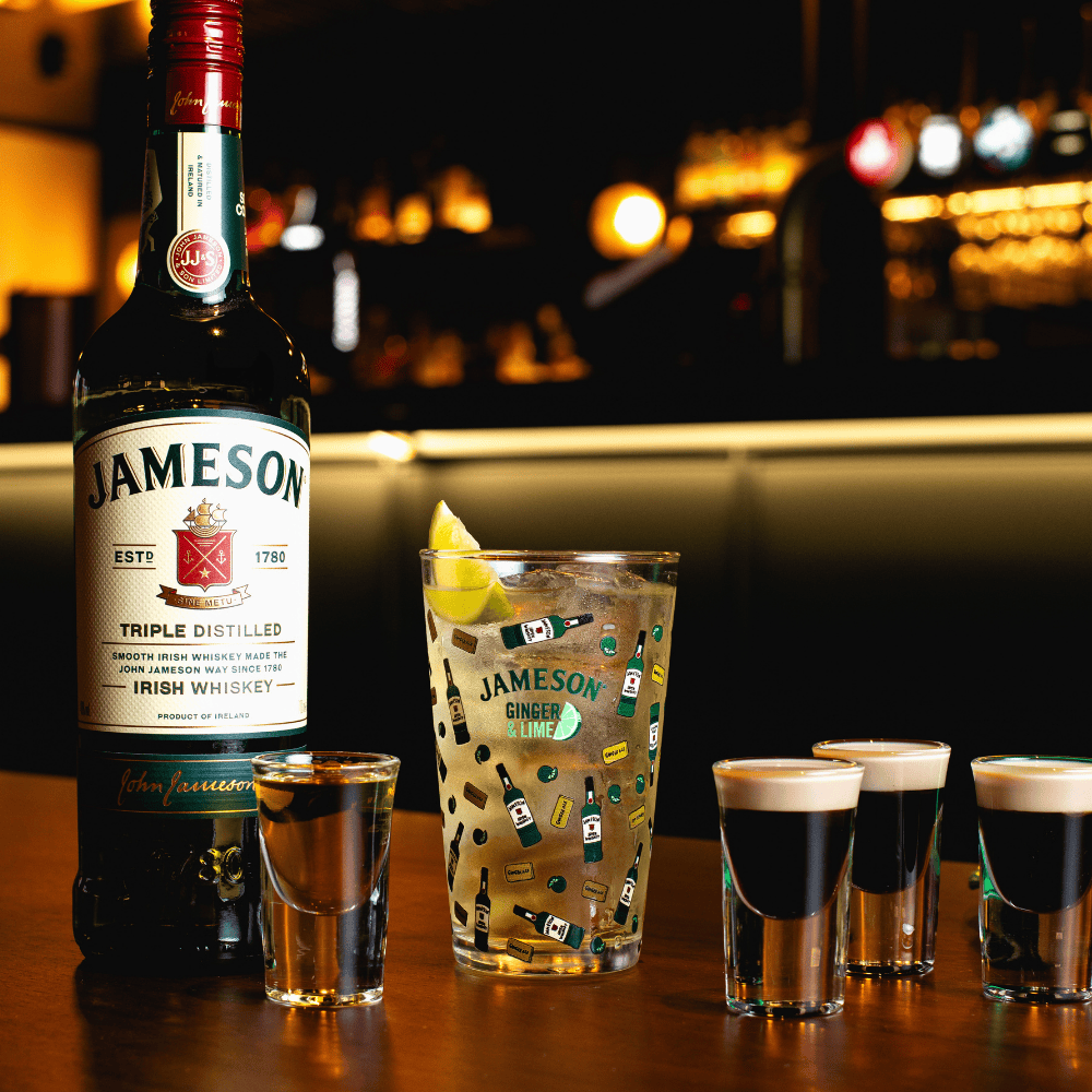 Jameson Whiskey on a table at BOXHALL during St Patrick's Day