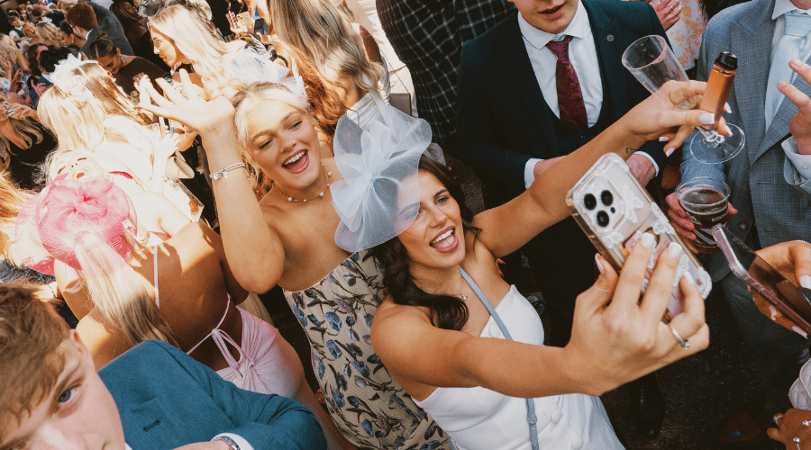 Guests drinking at the BOXPARK pop up at Aintree