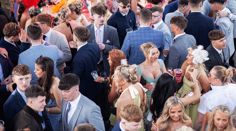 Guests drinking at the BOXPARK pop up at Aintree